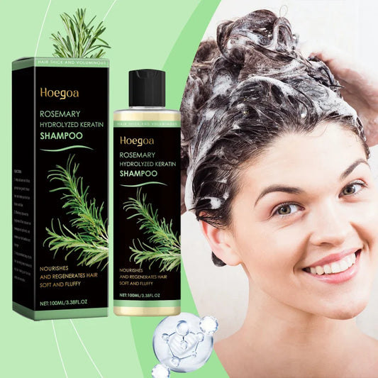 Shampoing au romarin sans sulfate, augmente l'épaisseur des cheveux